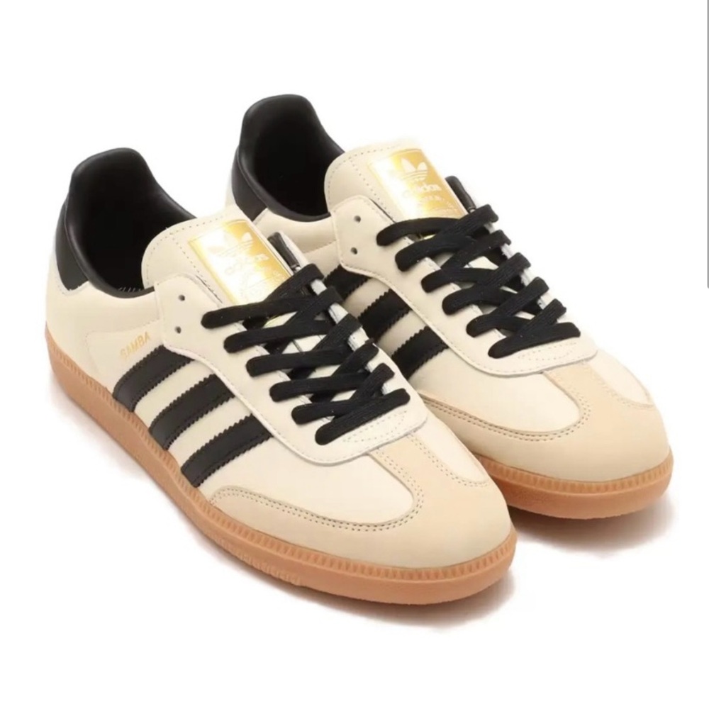 NWT Womens Samba OG Shoes (Cream White/Black/Sand) size 8